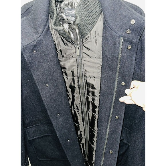 Pronto Uomo Black Wool Blend Double Lined Peacoat Jacket Men’s Sz XXL RARE HTF - Picture 2 of 7